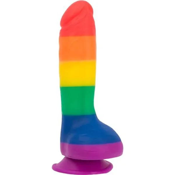 Silicone Realistic Dildo With Balls Multicolor 8 Inch
