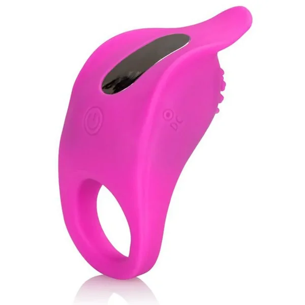Silicone Rechargeable Teasing Enhancer Cock Ring – Pink