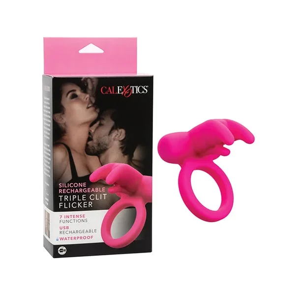 Silicone Rechargeable Triple Clit Flicker – Pink