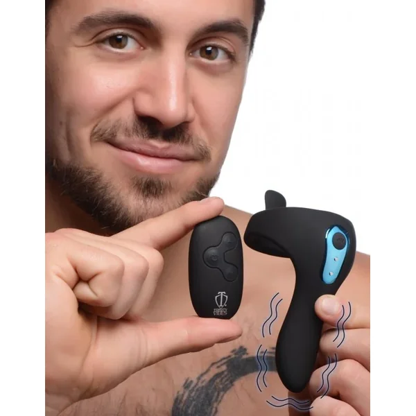 Silicone Vibrating Penis Ring and Ball with Remote