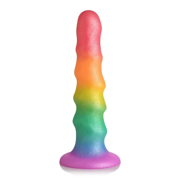 Simply Sweet Zigzag Rainbow Silicone Dildo