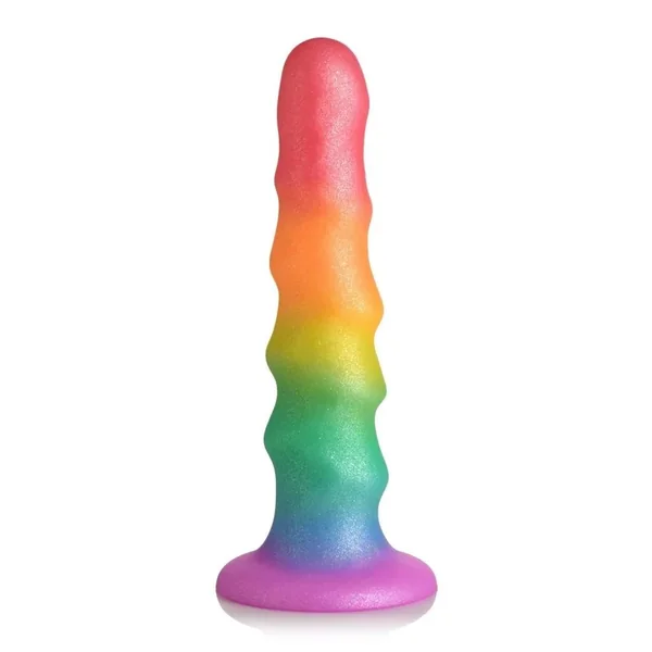 Simply Sweet Zigzag Silicone Rainbow Dildo