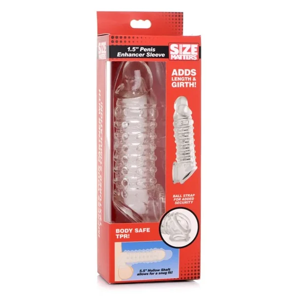 Size matters 1.5in penis enhancer sleeve clear