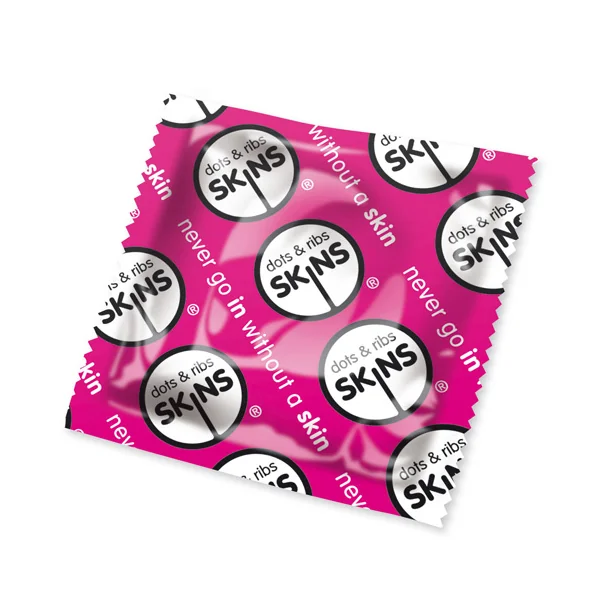 Skins Dots And Ribs Condoms x50 (Pink)