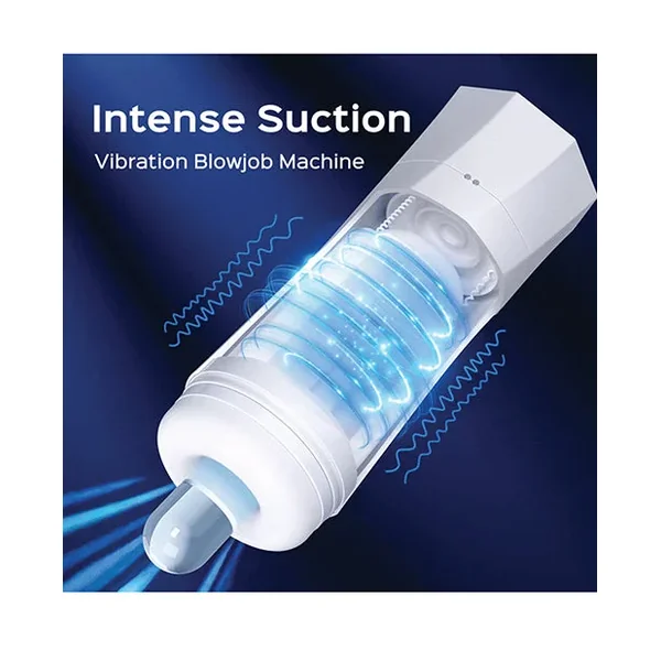 Sky Intense Suction & Vibration Blowjob Machine – White