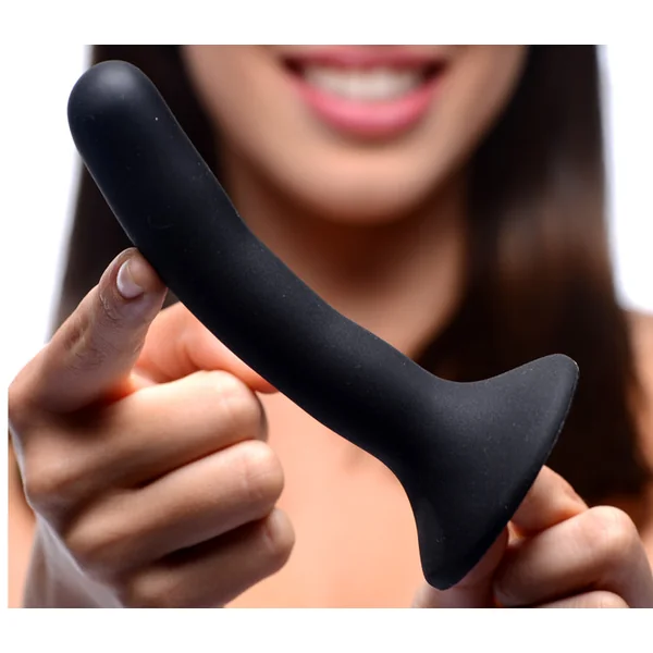 Slender Black Silicone Strap-On Dildo