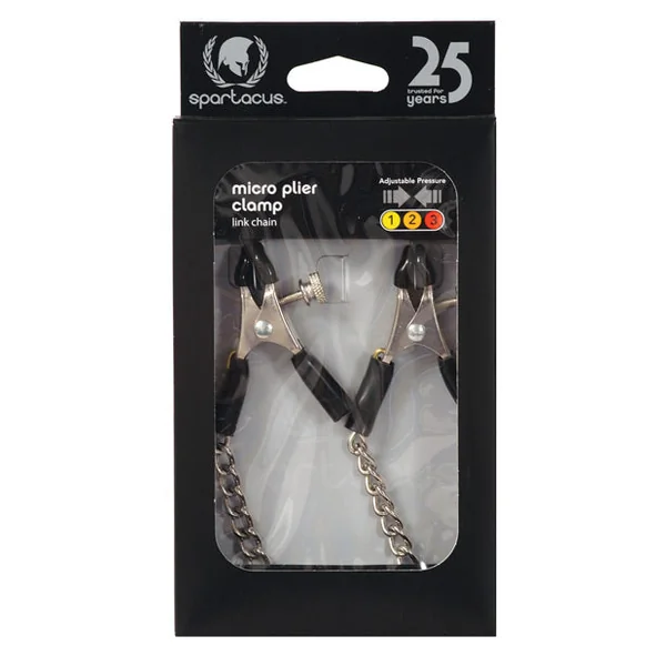 Spartacus Adjustable Micro Plier Nipple Clamps W-link Chain