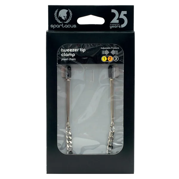 Spartacus Adjustable Tweezer Nipple Clamps W-jewel Chain