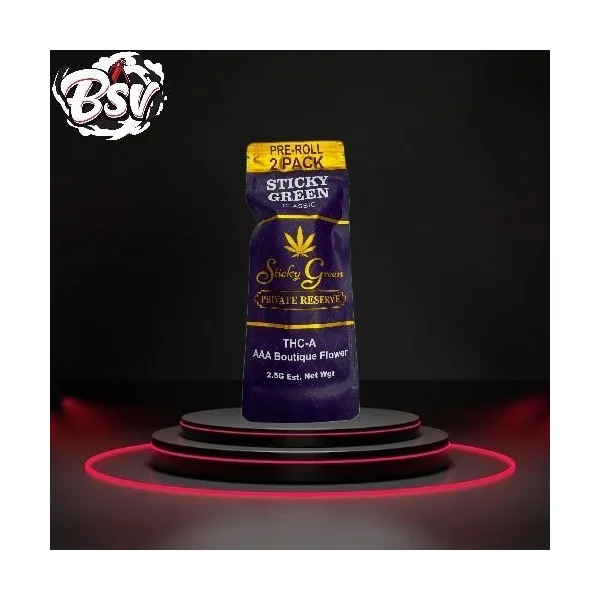 Sticky Green Private Reserve 2.5g 2ct Pre-Rolls Glazed Apple