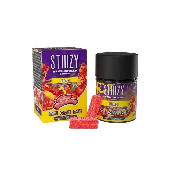 Stiiizy D8 Gummies 15000MG 100MG/Piece Sour Strawberry