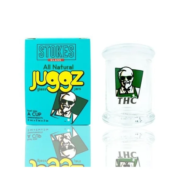 Stokes Juggz Glass Jars B Cup 6oz Harland Sander KFC