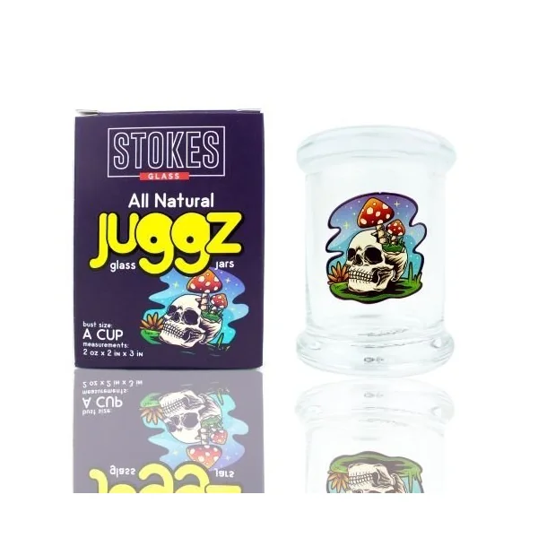 Stokes Juggz Glass Jars B Cup 6oz Skeleton