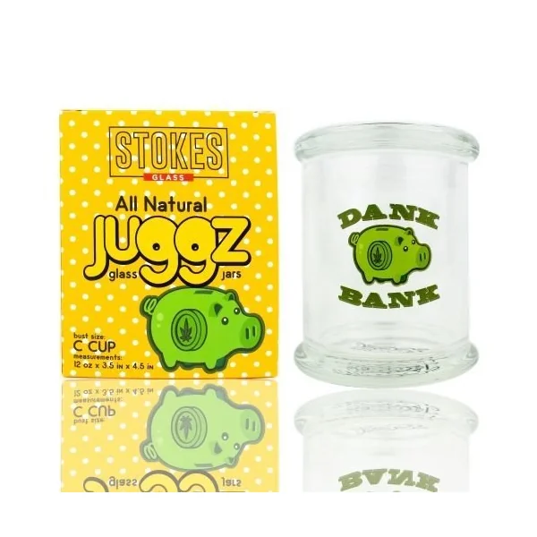 Stokes Juggz Glass Jars C Cup 12oz Dank Bank