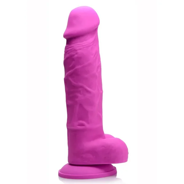 Strap U Power Pecker Silicone 7in Dildo with Balls – Pink