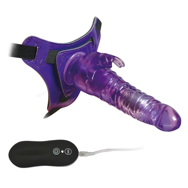 Strap-On Harness & 10-Mode Vibrating Rabbit Dildo Set