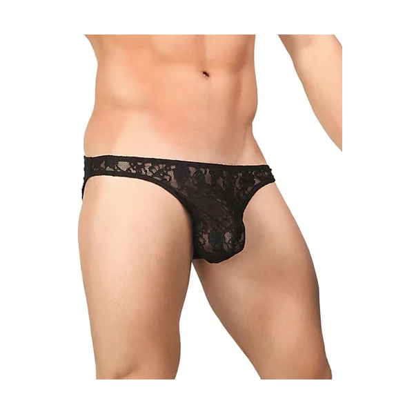 Stretch Lace Wonder Bikini - Medium - Black