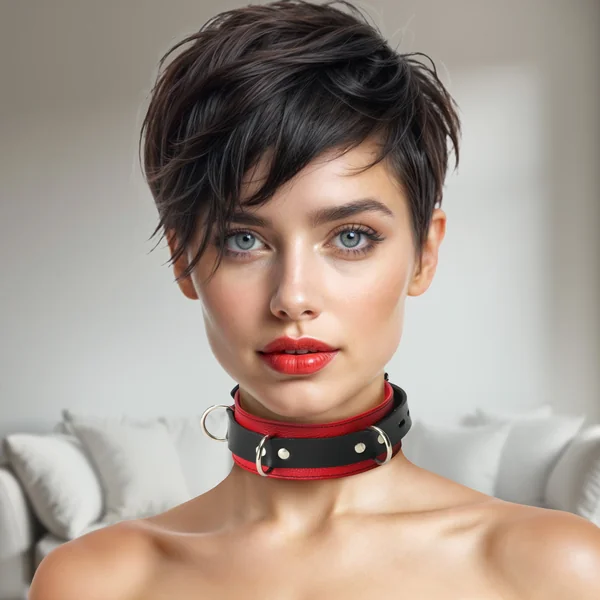 Strict Leather Red and Black Locking Collar