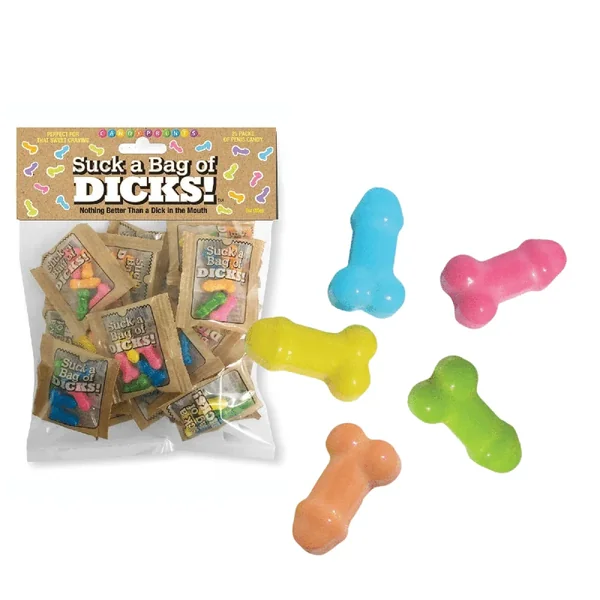 Suck A Bag Of Dicks 25pc Colorful Mini Pecker Candies Ideal for Party Games