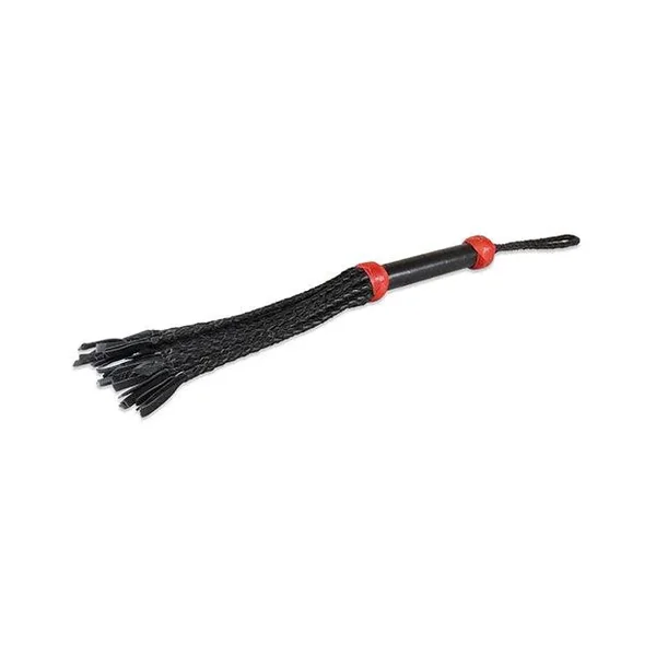 Sultra 16″ Lambskin Wrapped Grip Flogger – Black-red