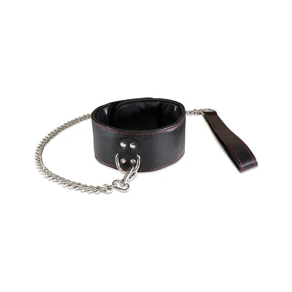 Sultra Lambskin 2 1/2" Collar W/24" Chain - Black