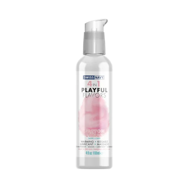 Swiss Navy 4 in 1 Playful Candy Flavors - Warming Kissable Massage Lubricant 4oz (118 mL) - 3 Flavors Available