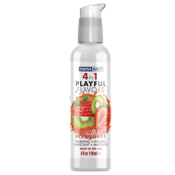 Swiss Navy 4 In 1 Playful Flavors - Strawberry/Kiwi Pleasure 4oz