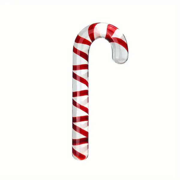 Tea Color Christmas Tree Cane Shape Transparent Glass Anal Plug