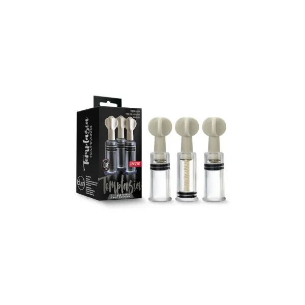 Temptasia Clit and Nipple Twist Suckers 3-Piece Set, Clear