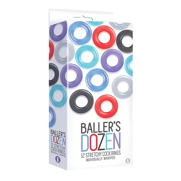 The 9's Baller's Dozen Original 12pc Cockring Set - Asst. Colors
