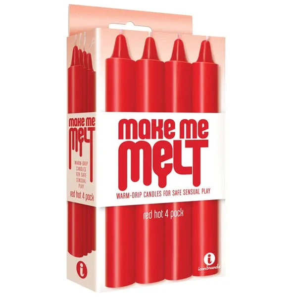 The 9’s Make Me Melt Sensual Warm Drip Candles – Red Hot Pack of 4