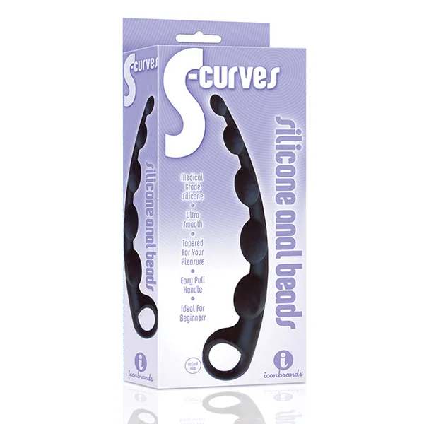 The 9's S-curved Silicone Anal Beads