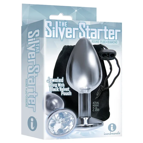 The 9’s The Silver Starter Bejeweled Plug-Diamond