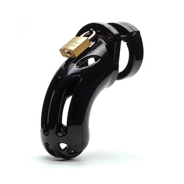 The Curve 3 3/4" Curved Cock Cage & Lock Set - Black