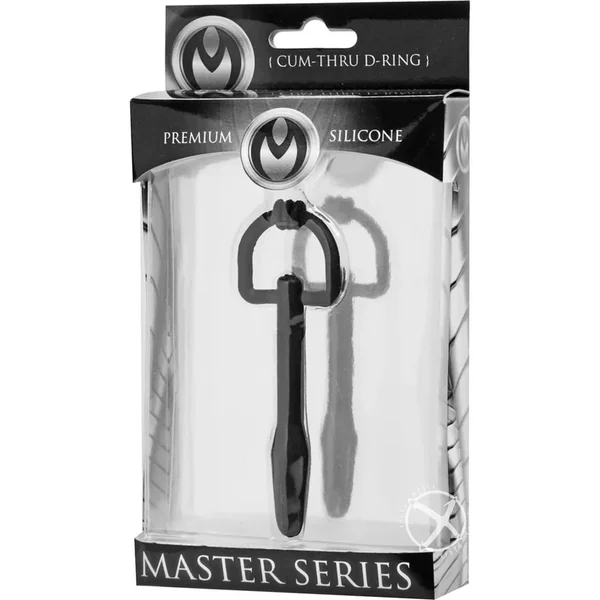 The Hallows Silicone Cum Thru D Ring Penis Plug Urethral Sound Black 3.18 Inch