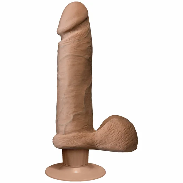 THE REALISTIC COCK ULTRASKYN VIBRATING 8IN -BROWN BX