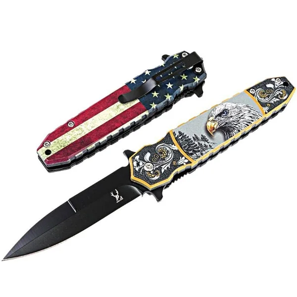 TheBoneEdge 8″ Eagle Spring Assisted Folding Knife Tactical Resc