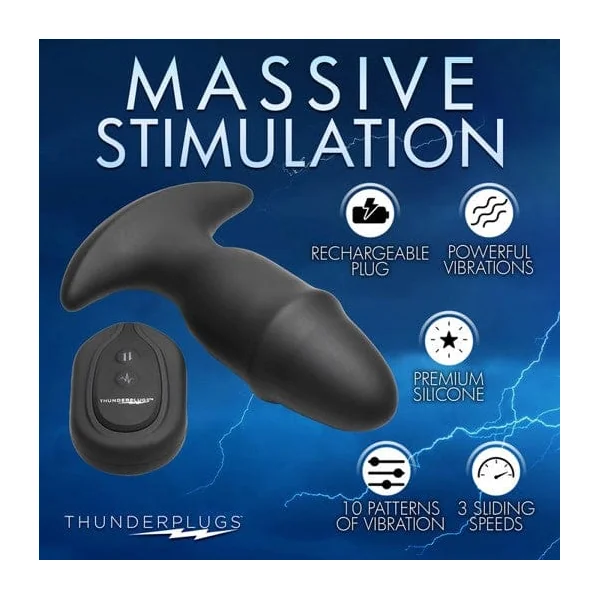 ThunderPlugs Butt Slider 10X Sliding Ring Silicone Missile Plug w/ Remote