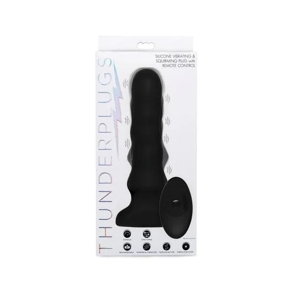 ThunderPlugs Silicone Vibrating & Thrusting Plug with Remote Control