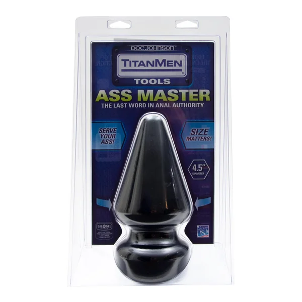 TITANMEN ASS MASTER BUTT PLUG 4.5 IN BLACK