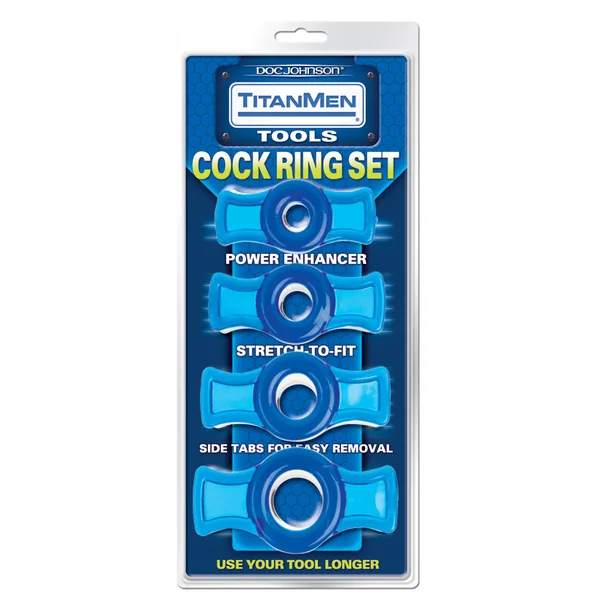 TitanMen Cock Ring Set - Blue