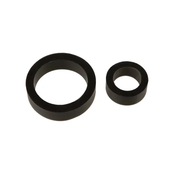 TitanMen Platinum Silicone Cock Ring Double Pack Black