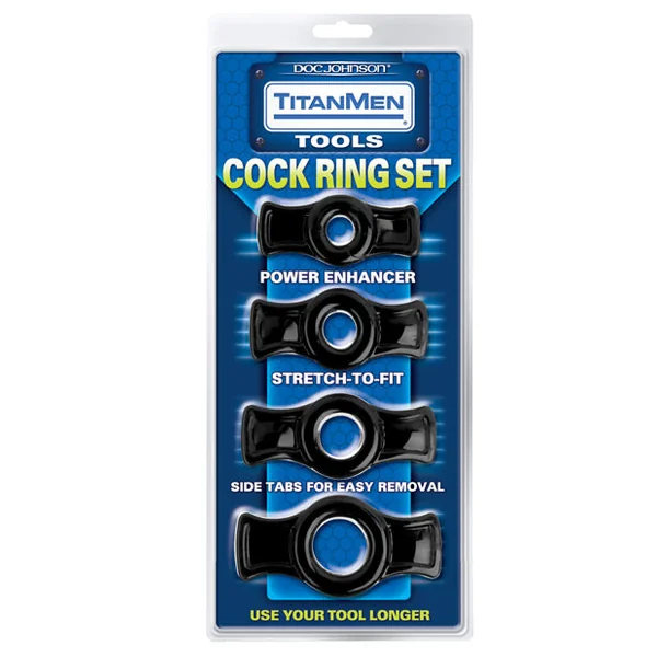 Titanmen Tools Cock Ring Set - Black