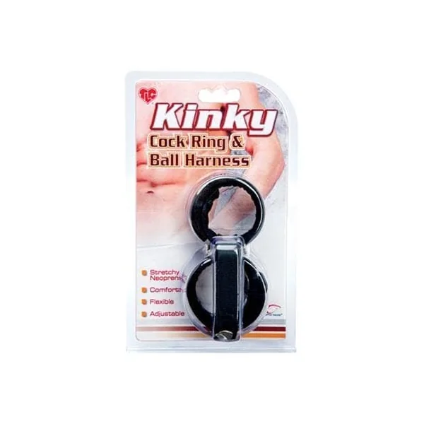 Tlc Kinky Cock Ring and Ball Harness - Neoprene