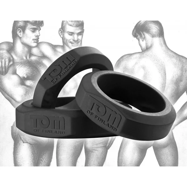 TOM OF FINLAND 3 PIECE COCK RING SET SILICONE