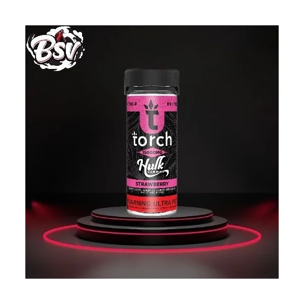 Torch Hulk 15000mg D9+THC-P Gummies 20ct Strawberry
