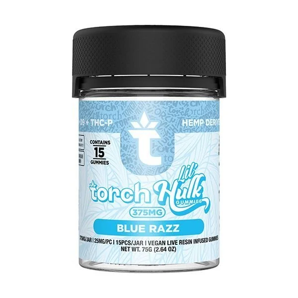 Torch Hulk 375mg D9+THC-P Gummies 15ct Strawberry