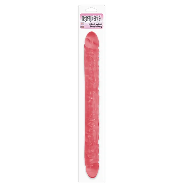 Translucence 18" Veined Double Dong - Pink