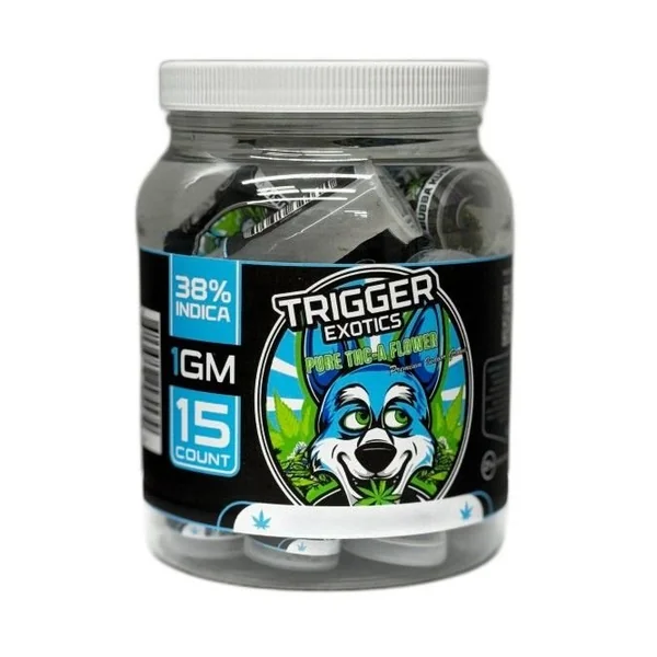 Trigger Exotics Pure 1g THC-A Flower 15ct Jar Northern Lights