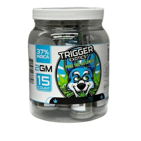 Trigger Exotics Pure 2g THC-A Flower 15ct Jar Lemon Cake
