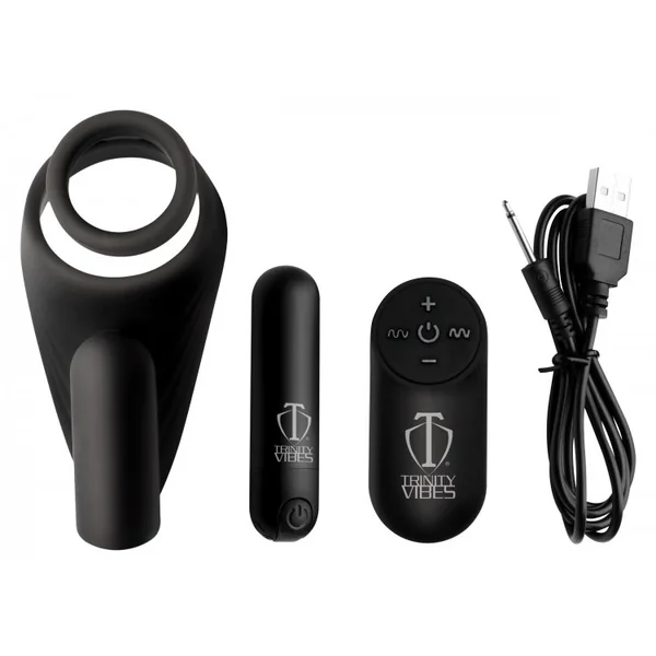 TRINITY 4 MEN 7X SILICONE C- RING W/ TAINT STIMULATOR